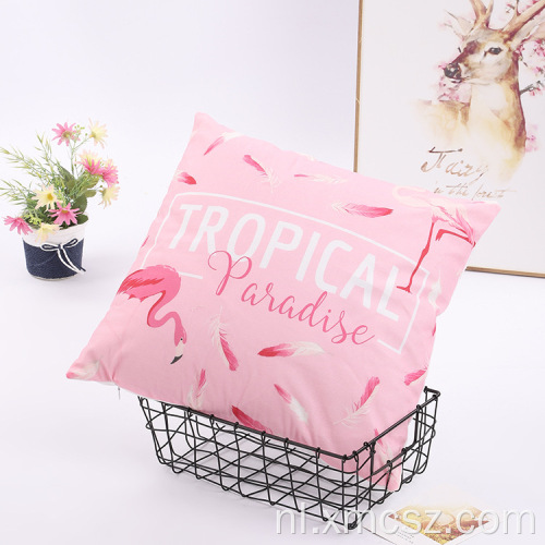 Aangepaste roze flamingo&#39;s fluwelen kussensloop kussenhoes